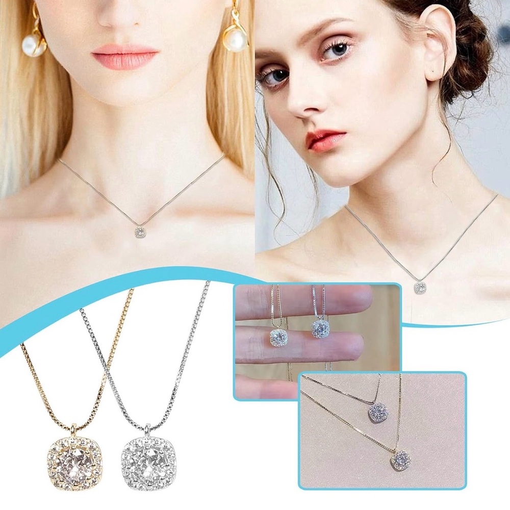 Radiant Crystal Necklace 14k over sterling silver/ or straight silver